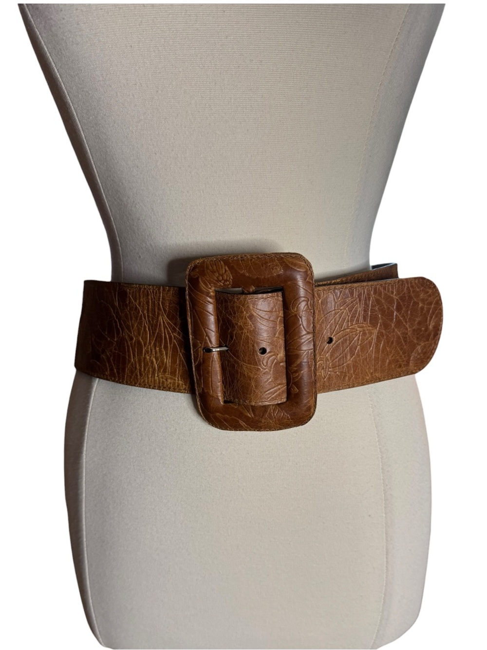 B-Low the Belt Wide Floral Leather Belt Brown Size X-Large / 36 inches